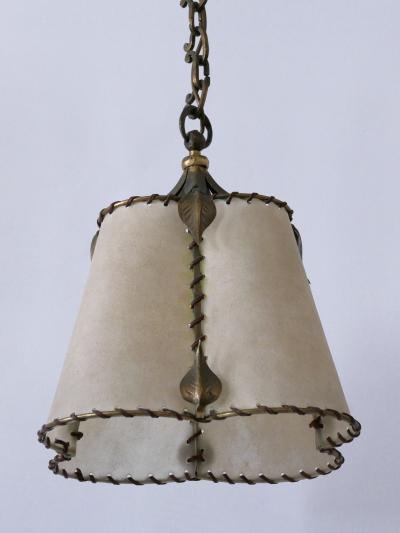 Amazing Mid Century Modern Brass Parchment Pendant Lamp Germany 1960s