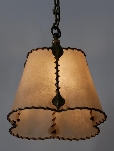 Amazing Mid Century Modern Brass Parchment Pendant Lamp Germany 1960s