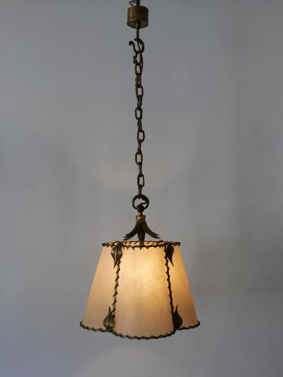 Amazing Mid Century Modern Brass Parchment Pendant Lamp Germany 1960s