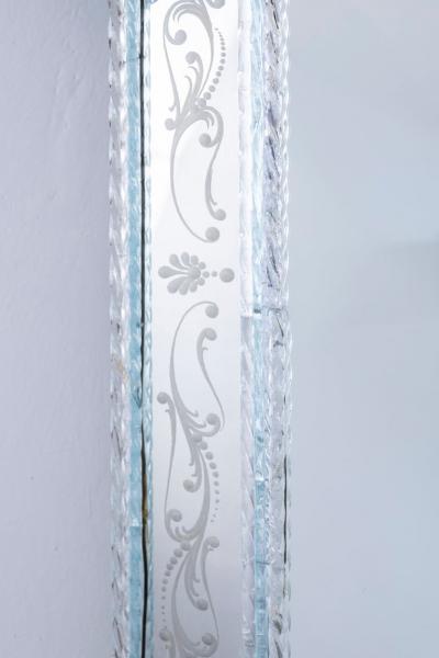 Amazing Midcentury Octagonal Venetian Murano Glass Mirror