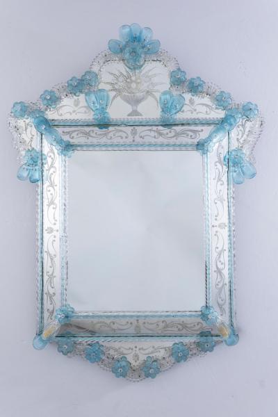 Amazing Midcentury Octagonal Venetian Murano Glass Mirror