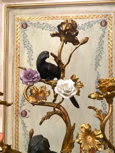 Amazing Pair of French 19th Century Bronze and Gilt Bronze Candelabras