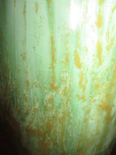 Amazing Pair of Tall Slender Ceramic Drip Glaze Lamps Midcentury