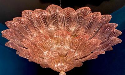 Amazing Pink Amethyst Murano Glass Leave Ceiling Light or Chandelier