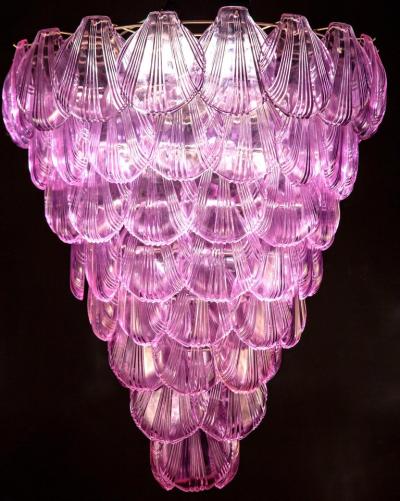 Amazing Pink Amethyst Shell Murano Glass Sconces or Wall Lights 1980
