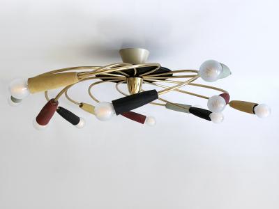 Amazing Twelve Flamed Sputnik Chandelier or Ceiling Lamp Tornado Germany 1950s