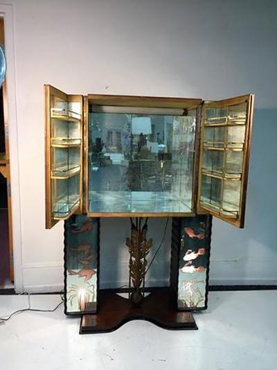 Amazing and Dramatic Illuminated Sea Creatures Italian Art Deco Bar