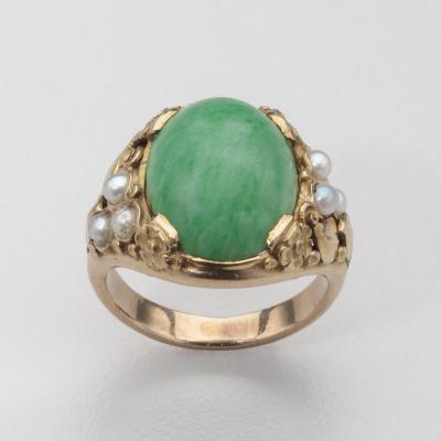 Amazonite Pearl 14 kt A C Ring