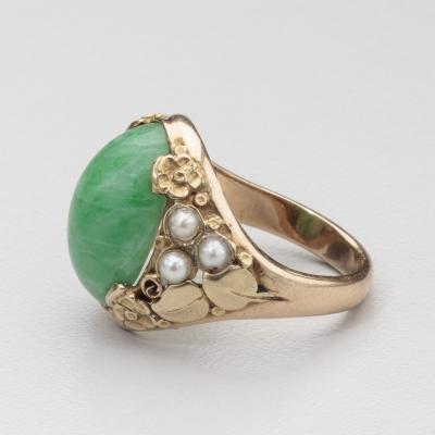 Amazonite Pearl 14 kt A C Ring