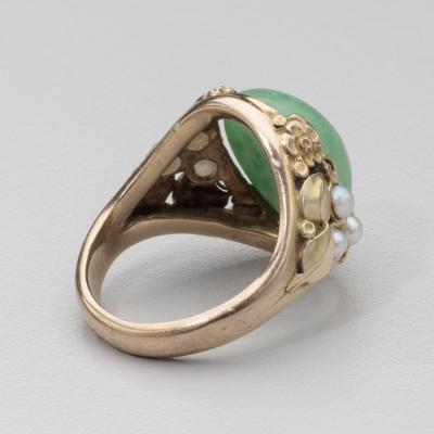 Amazonite Pearl 14 kt A C Ring