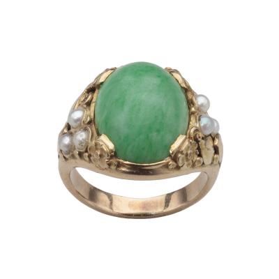 Amazonite Pearl 14 kt A C Ring