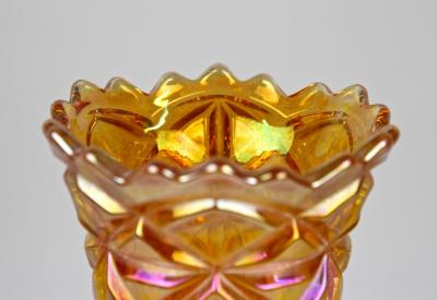 Amber Colored Art Deco Glass Vase Iridescent Bohemia circa 1920