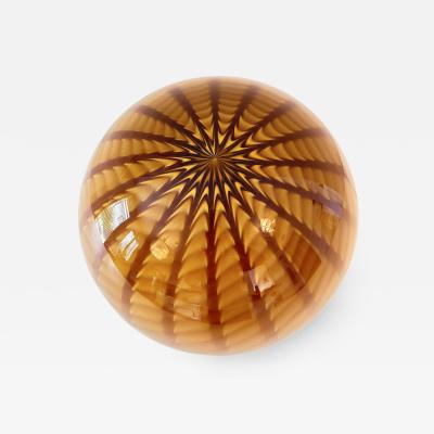 Amber and Brown Spider Sphere Table Lamp in Murano Glass