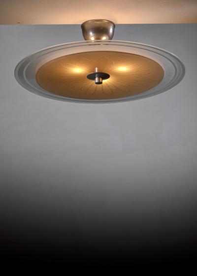Amber glass ceiling lamp