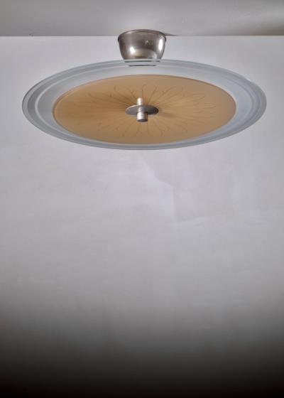 Amber glass ceiling lamp