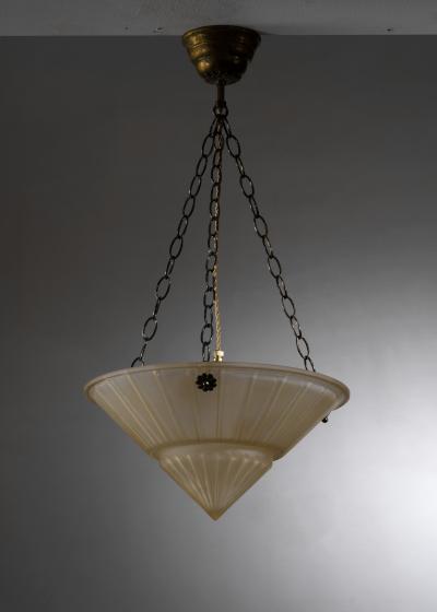 Amber glass pendant lamp