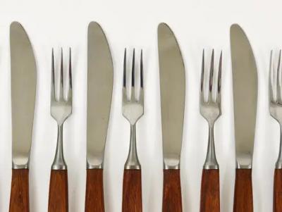 Amboss Austria Boxed Amboss Mid Century 6 Knives And 6 Forks Flatware Cutlery Austria 1950s