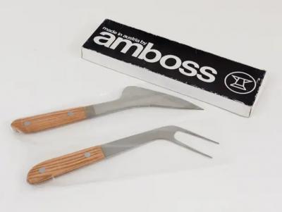 Amboss Austria Boxed Mid Century Carving Set 5009 Knife and Fork by Amboss Austria 1960s