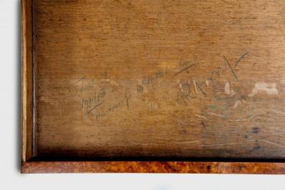 Amboyna and gilt library table attributed to Morel and Seddon