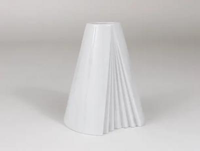 Ambrogio Pozzi Ambrogio Pozzi Rosenthal White Geometric Op Art Porcelain Vase Germany 1980s