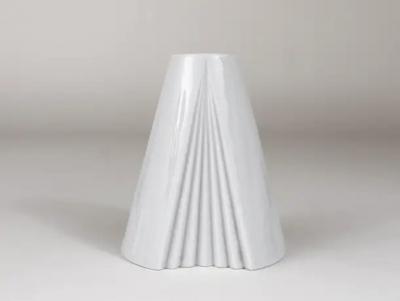 Ambrogio Pozzi Ambrogio Pozzi Rosenthal White Geometric Op Art Porcelain Vase Germany 1980s