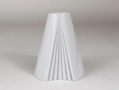 Ambrogio Pozzi Ambrogio Pozzi Rosenthal White Geometric Op Art Porcelain Vase Germany 1980s