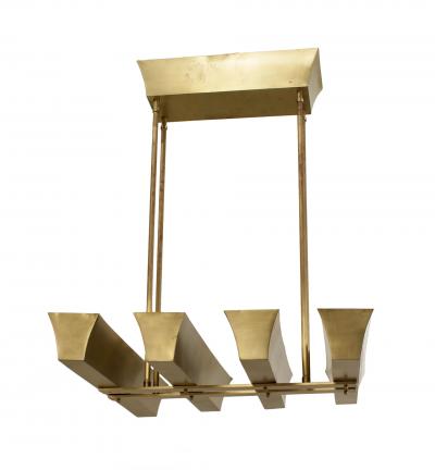 American 1940s Brass Chandelier