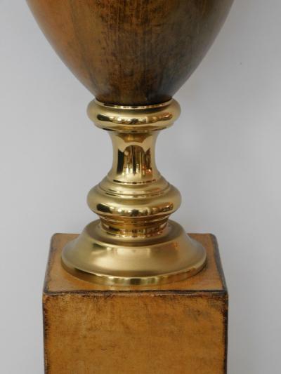 American 1960s Leather clad and Brass Table Lamp