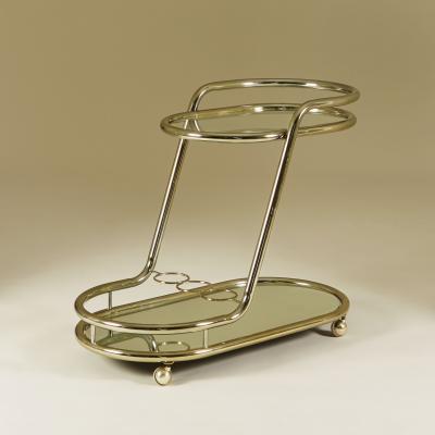 American 1970s brass tubular drinks trolley