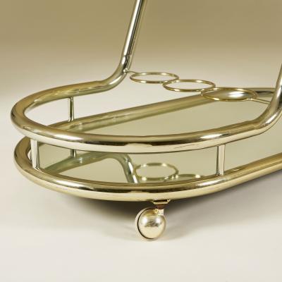 American 1970s brass tubular drinks trolley