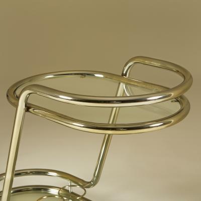 American 1970s brass tubular drinks trolley