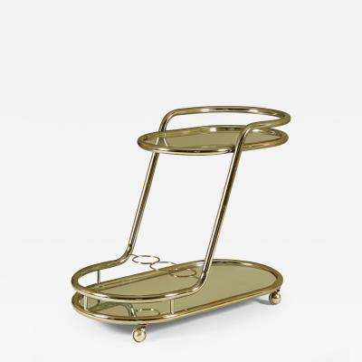 American 1970s brass tubular drinks trolley