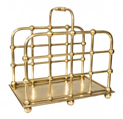 American Aesthetic Brass Wood Caddy