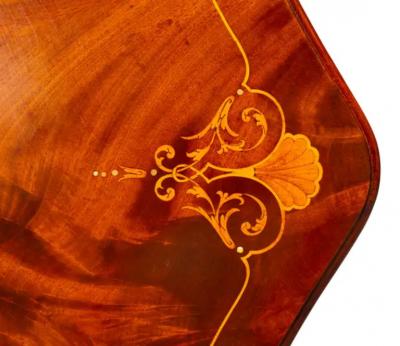 American Aesthetic Mahogany and Inlaid Table