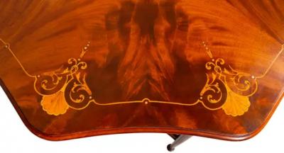 American Aesthetic Mahogany and Inlaid Table