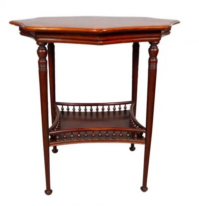 American Aesthetic Mahogany and Inlaid Table
