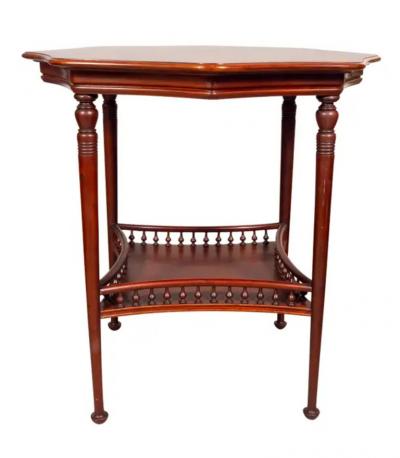 American Aesthetic Mahogany and Inlaid Table