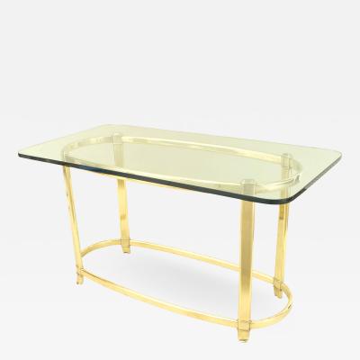 American Art Deco Brass and Glass Dining Table
