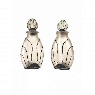 American Art Deco Frosted Glass Perfume Bottles