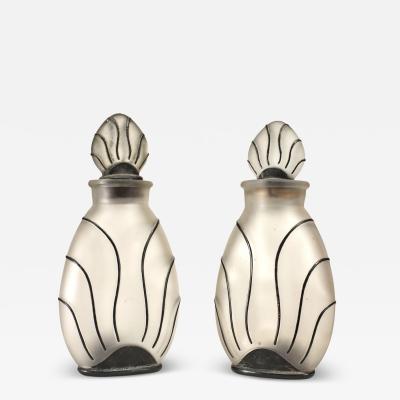 American Art Deco Frosted Glass Perfume Bottles