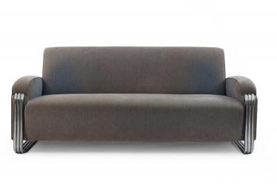 American Art Deco Gray Sofa