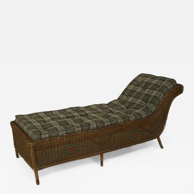 American Art Deco Natural Wicker Backless Recamier