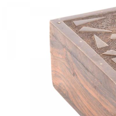 American Art Deco Rosewood and Brass Box