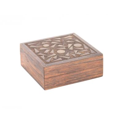 American Art Deco Rosewood and Brass Box
