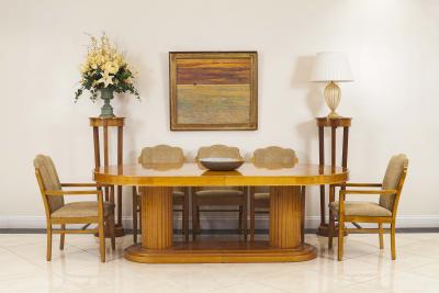 American Art Deco Scalloped Arm Chairs