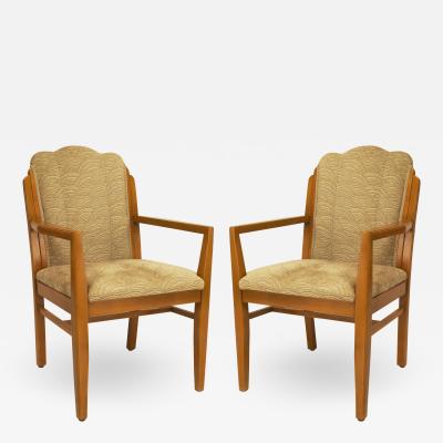 American Art Deco Scalloped Arm Chairs