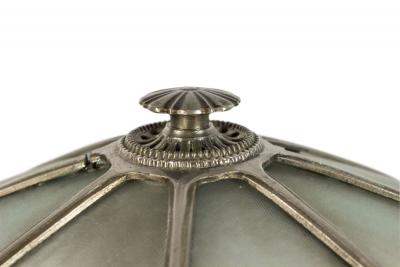 American Art Deco Silvered Metal Table Lamp