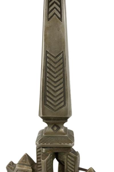 American Art Deco Silvered Metal Table Lamp