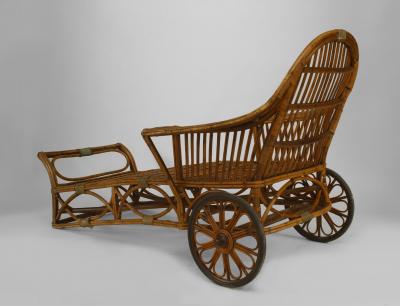 American Art Deco Split Reed Chaise Lounge