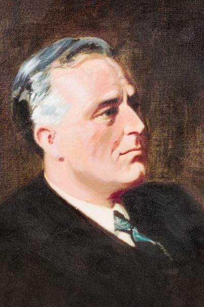American Art Deco Style Portrait of Franklin D Roosevelt